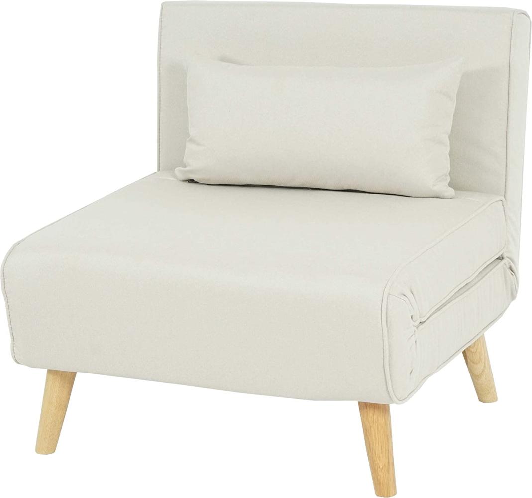 Schlafsessel HWC-D35, Schlafsofa Funktionssessel Klappsessel Relaxsessel Jugendsessel Sessel, Stoff/Textil ~ creme-beige Bild 1