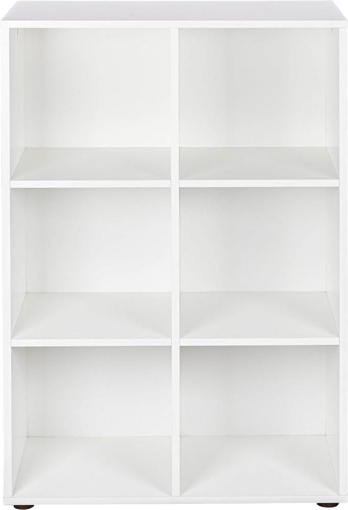 Inter Link - Bücherschrank - Bücherregal - mit 6 Fächern - Standregal - Würfelregal - Wohnzimmer - Arbeitszimmer - Schlafzimmer - Masse in cm T: 33 x B: 70,2 x H: 110 - Nuoro 6 - Weiß Bild 1