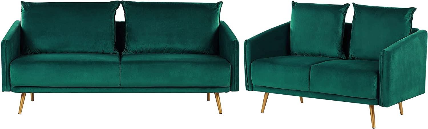 Sofa Set Samtstoff grün 5-Sitzer MAURA Bild 1