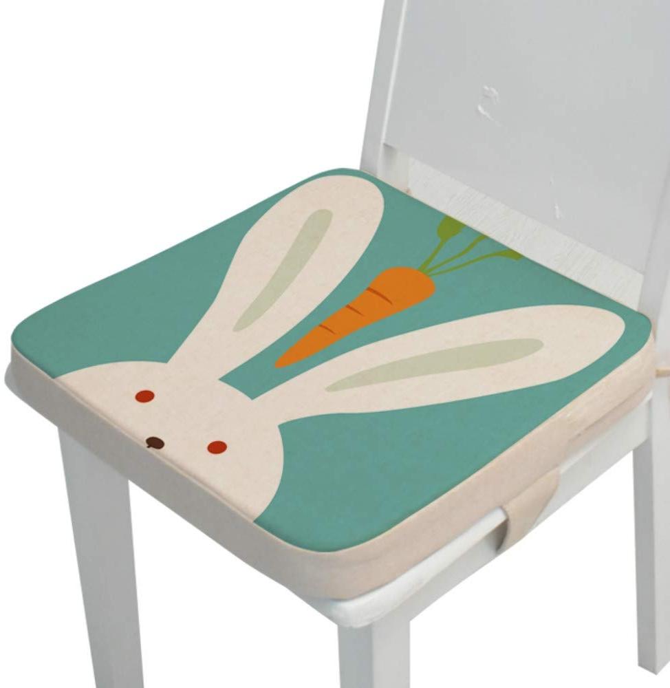Kinder Sitzkissen Sitzerhöhung Stuhl, Fansu Baby Tragbar Sitzkissen Cartoon Design Quadratische Verstellbar Zerlegbar Kleinkinder Esszimmerstuhl ErhöHen Pad Esszimmer Boostersitze (Hase,40*40*5cm) Bild 1