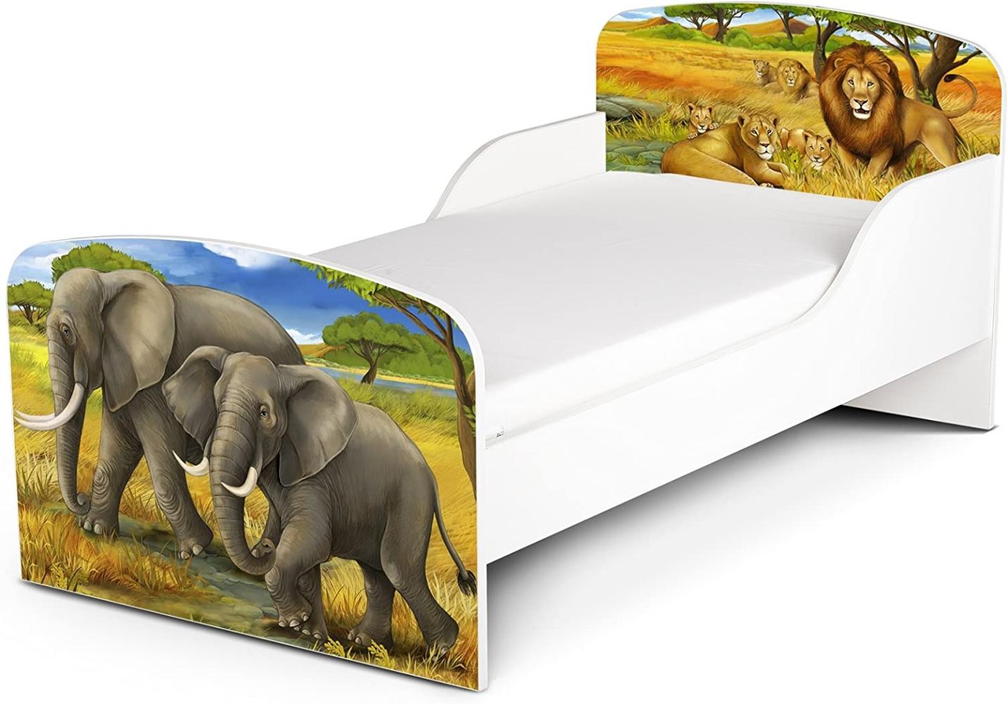 Leomark Kinderbett 70x140 cm, Afrika, mit Matratze und Lattenrost Bild 1