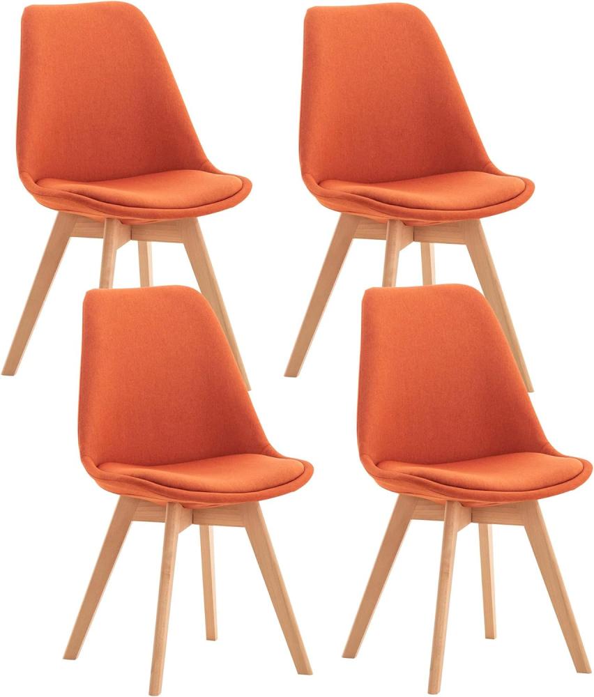 4er Set Stuhl Linares Stoff orange Bild 1