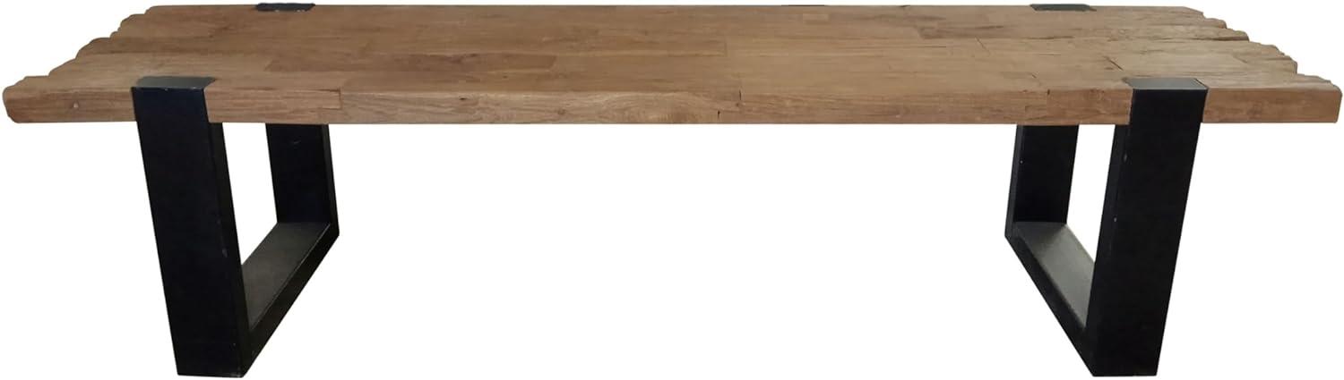 Couchtisch 130x60 Teak Holztisch Wohnzimmertisch Beistelltisch Sofatisch Tisch Bild 1