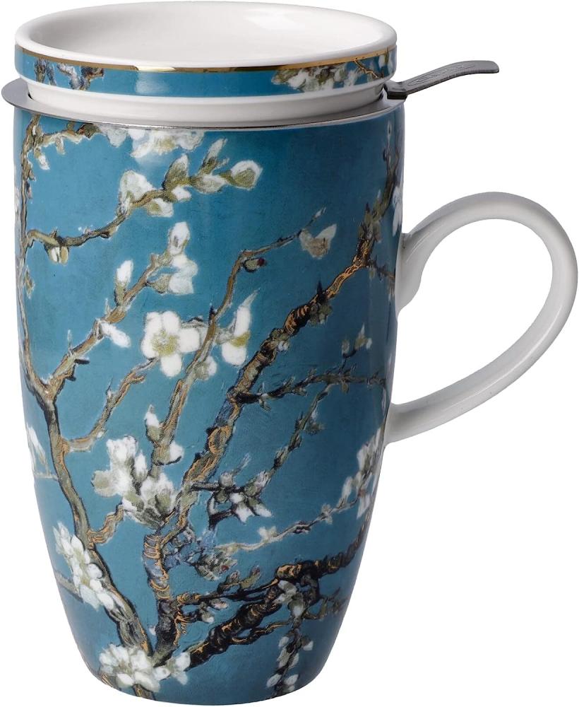 Goebel Teetasse mit Deckel und Sieb Vincent van Gogh - Mandelbaum Blau, Artis Orbis, Fine Bone China, Bunt, 450 ml, 67072011 Bild 1