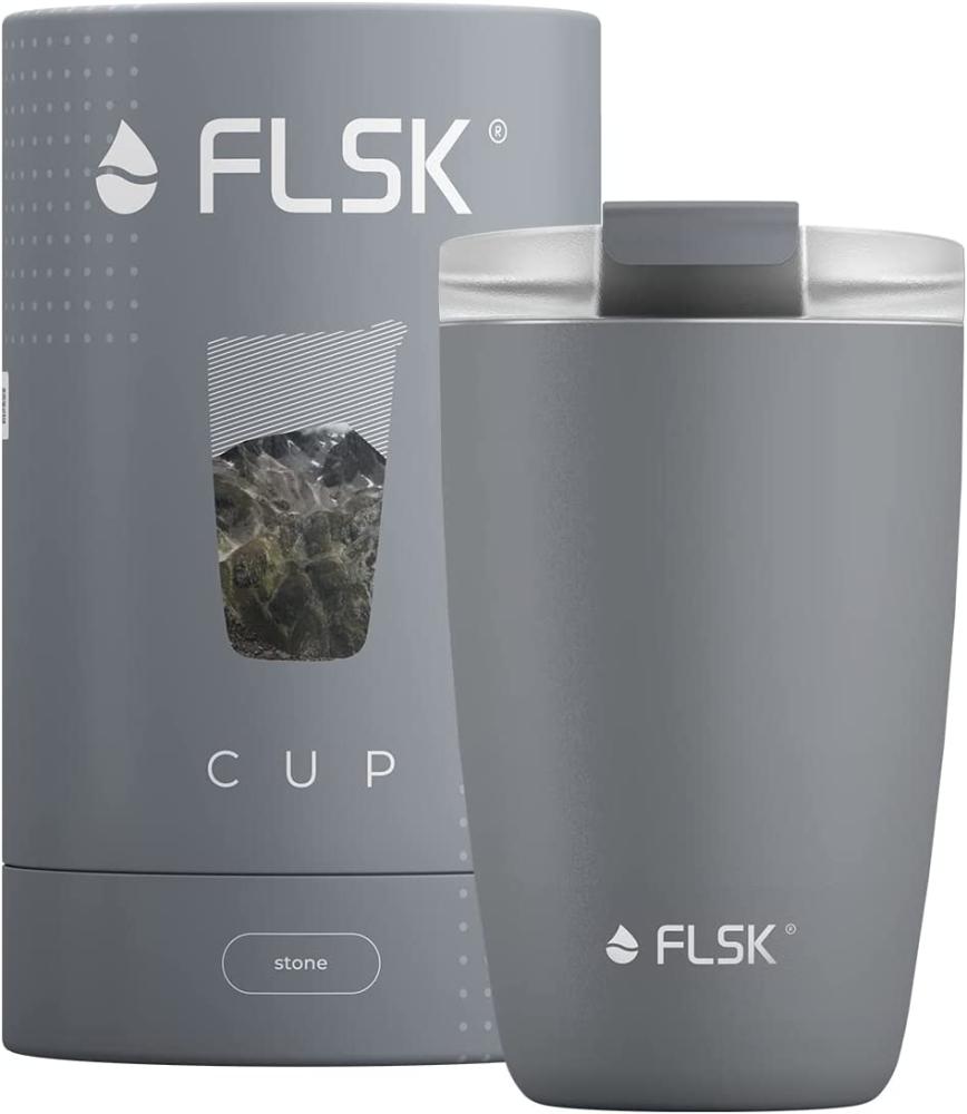 FLSK CUP 'Coffee To Go-Becher' Thermobecher, Edelstahl, stone, 350 ml Bild 1