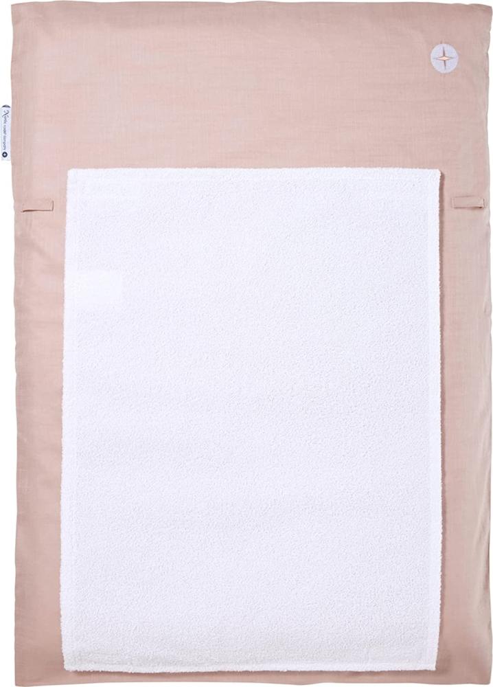 Wickelauflage 50x70 | Wickelunterlage Altrosa | Wickelauflagenbezug inkl. abnehmbares Frottee Handtuch | Alternative zu Wickelauflage abwaschbar Bild 1