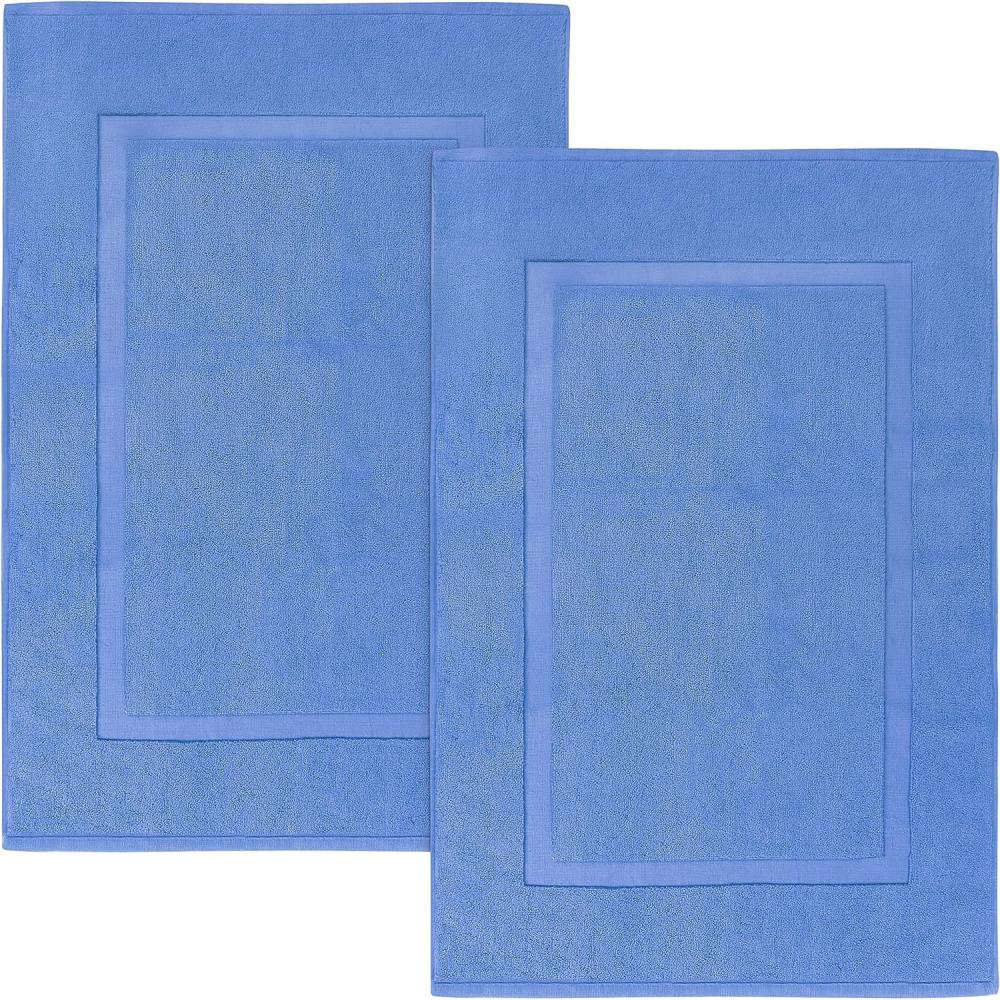 Utopia Towels - 2er Pack groß Badematte Badvorleger (53 x 86 cm) - 100% Baumwolle Frottee -Waschbare Badteppich (Elektrisch Blau) Bild 1