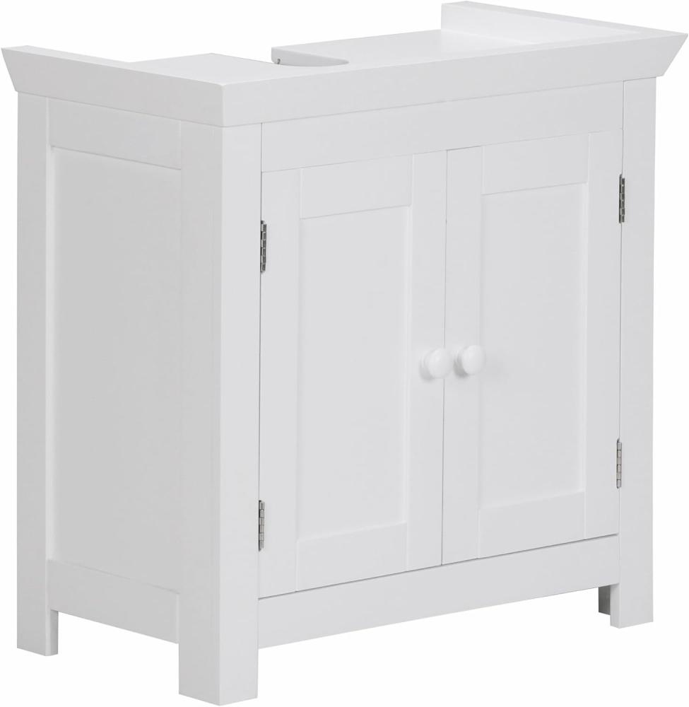 Wohnling Design Waschbeckenunterschrank mit 2 Türen Weiß Bild 1