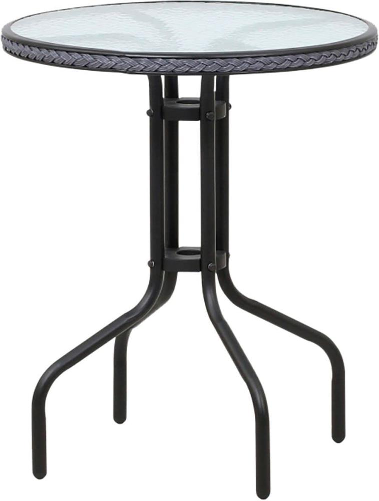 TrendLine Tisch Venezia Ø 60 cm, Höhe:70 cm, rund, schwarz/Glas Bild 1