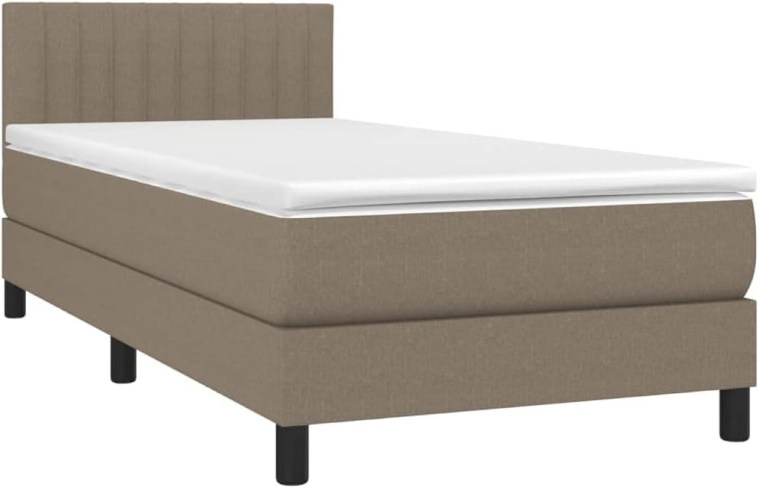 Boxspringbett mit Matratze & LED Taupe 100x200 cm Stoff (Farbe: Taupe) Bild 1