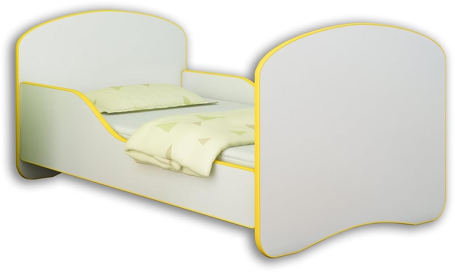 Jugendbett Kinderbett mit einer Schublade und Matratze Weiß ACMA I 140 160 180 (180x80 cm, Gelb) Bild 1