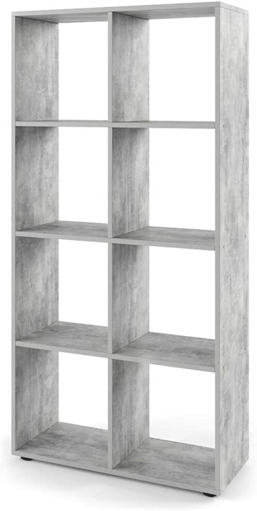 VICCO Raumteiler SCUTUM 8 Fächer Grau Beton - Bücherregal Standregal Wandregal Bild 1