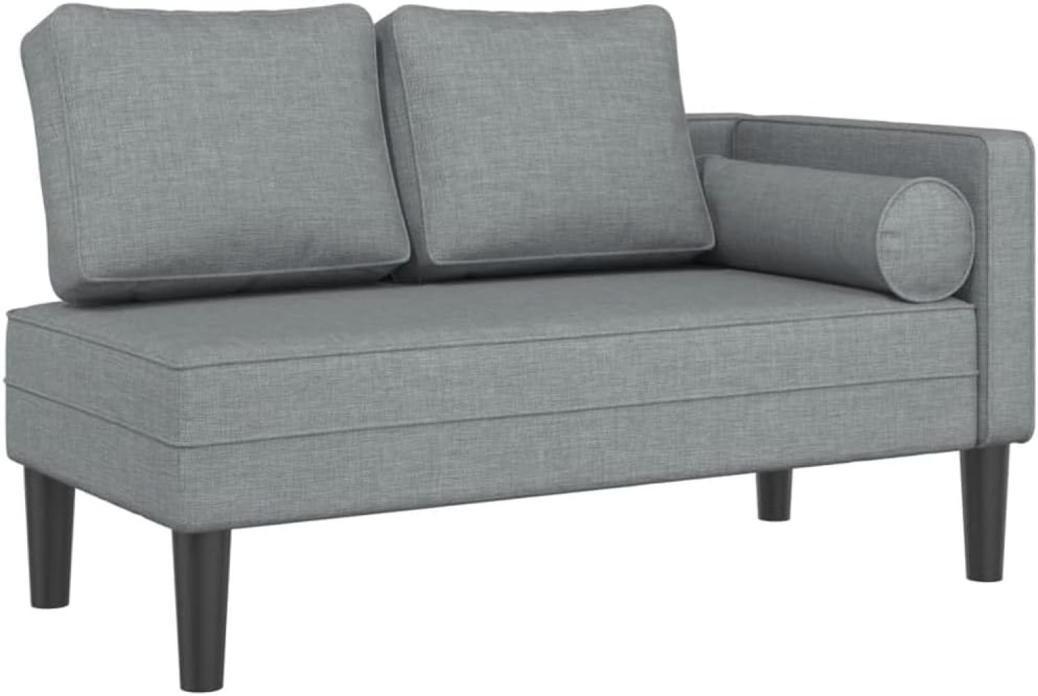 vidaXL Chaiselongue mit Kissen Hellgrau Stoff Bild 1