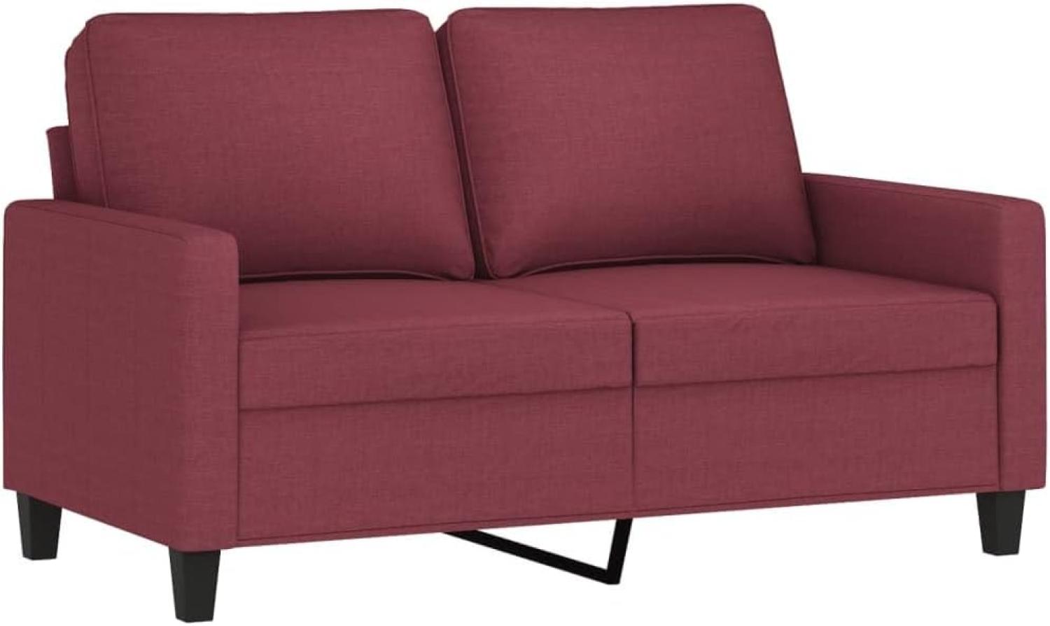 vidaXL 2-Sitzer-Sofa Weinrot 120 cm Stoff Bild 1