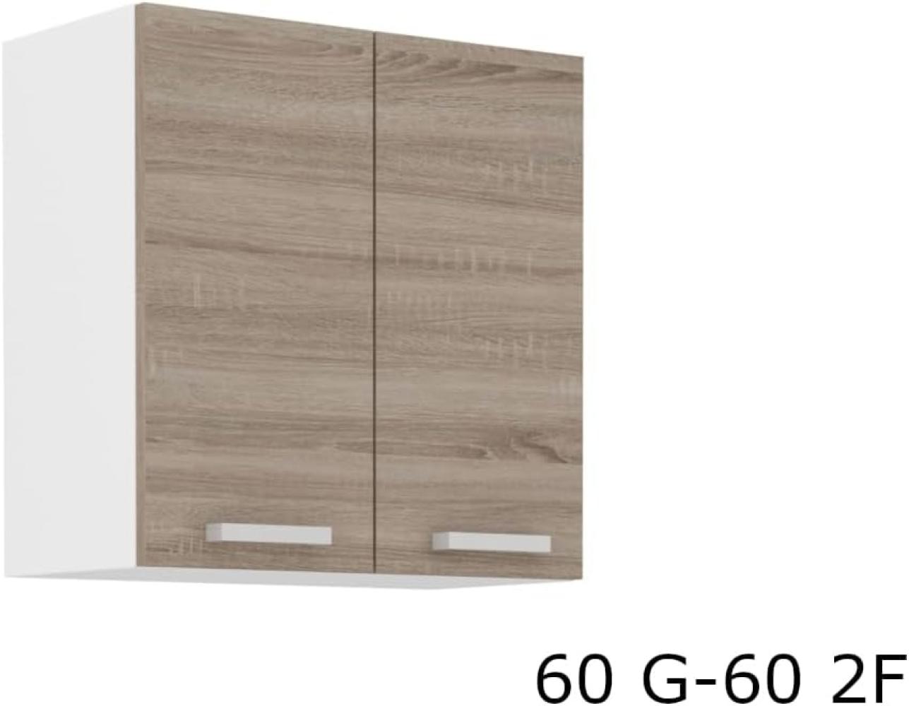 Zweitüriger Küchenoberschrank SOPHIA 60 G-60 2F, 60x60x31, weiß/Sonoma Eiche Trüffel Bild 1