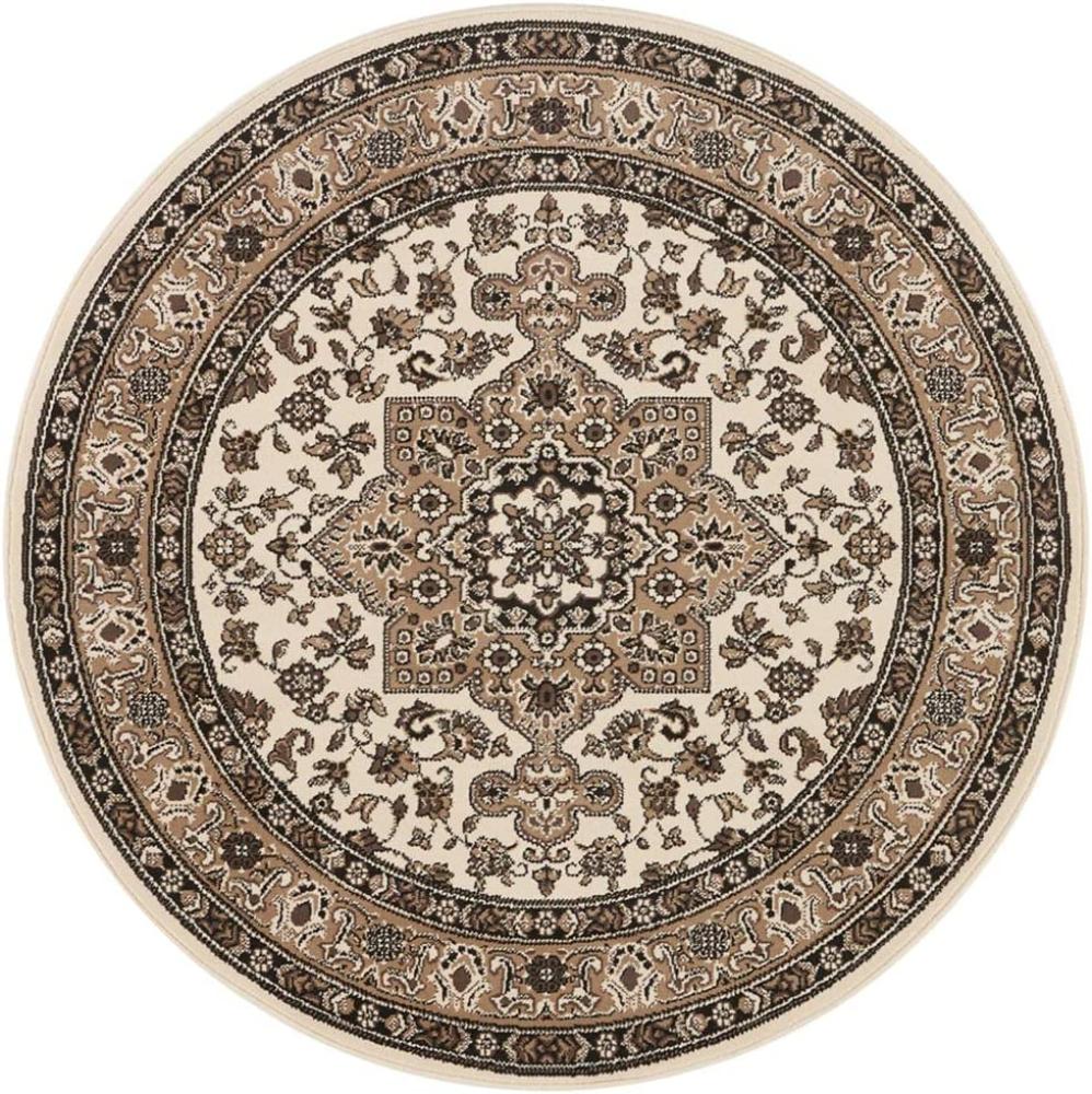Orientalischer Kurzflor Teppich Parun Täbriz - beige - 160 cm Durchmesser Bild 1