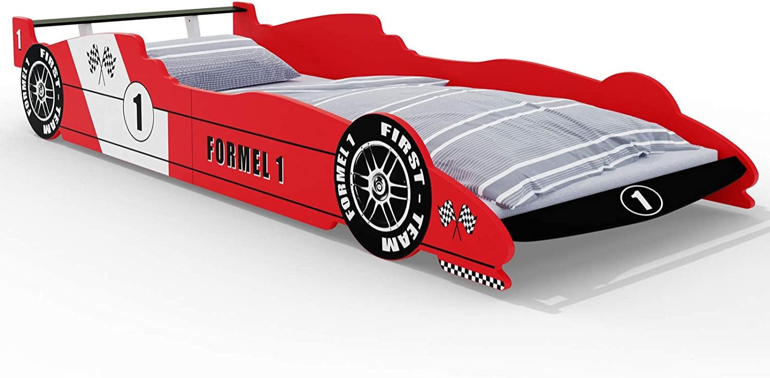 DEUBA 'Formel 1' Autobett 90x200 cm inkl. Lattenrost, Rot Bild 1
