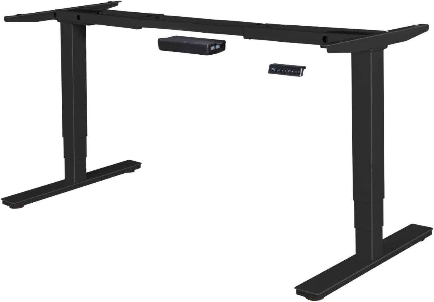 Elektrisch höhenverstellbares Schreibtischgestell mit Memory Funktion, schwarz Bild 1