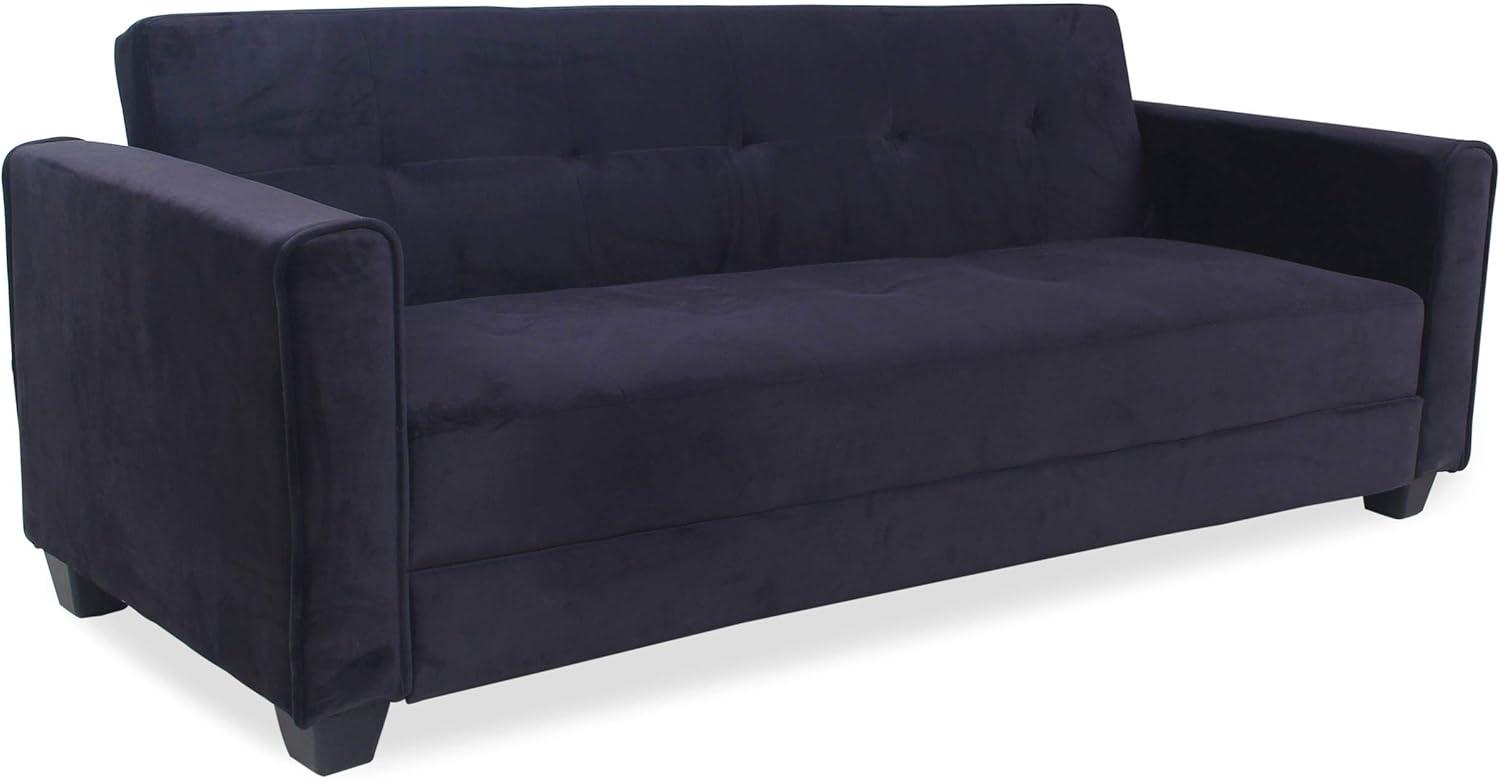 Menzzo Clayton Samtsofa schwarz 200 Bild 1