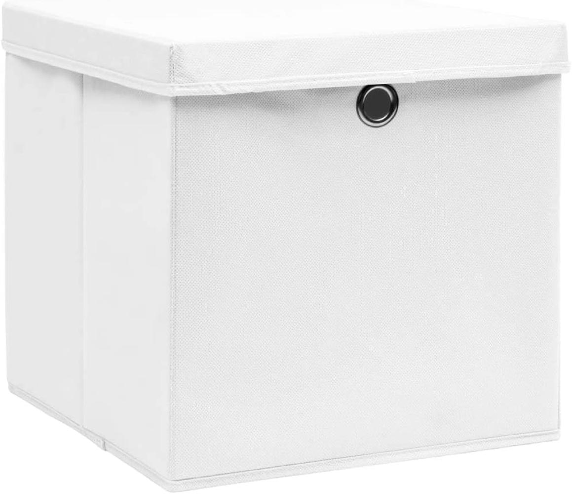 vidaXL Aufbewahrungsboxen mit Deckeln 4 Stk. 28x28x28 cm Weiß Bild 1