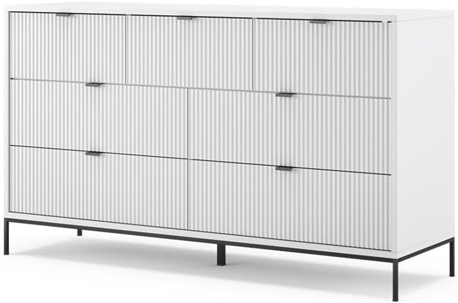 Vicco Sideboard Eliza Weiß 140 x 81 cm mit 7 Schubladen Bild 1