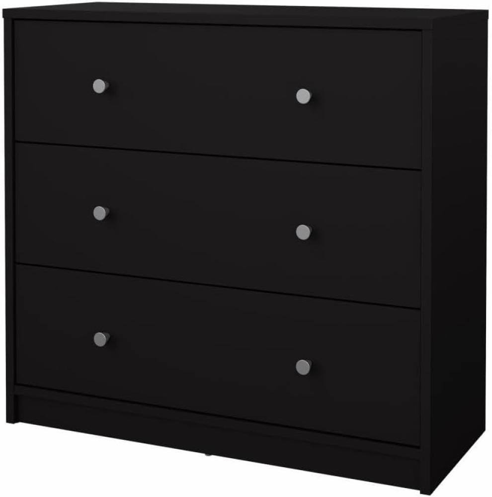 Tvilum Kommode mit drei Schubladen, Farbe schwarz, 72,4 x 68,3 x 30,1 cm Bild 1