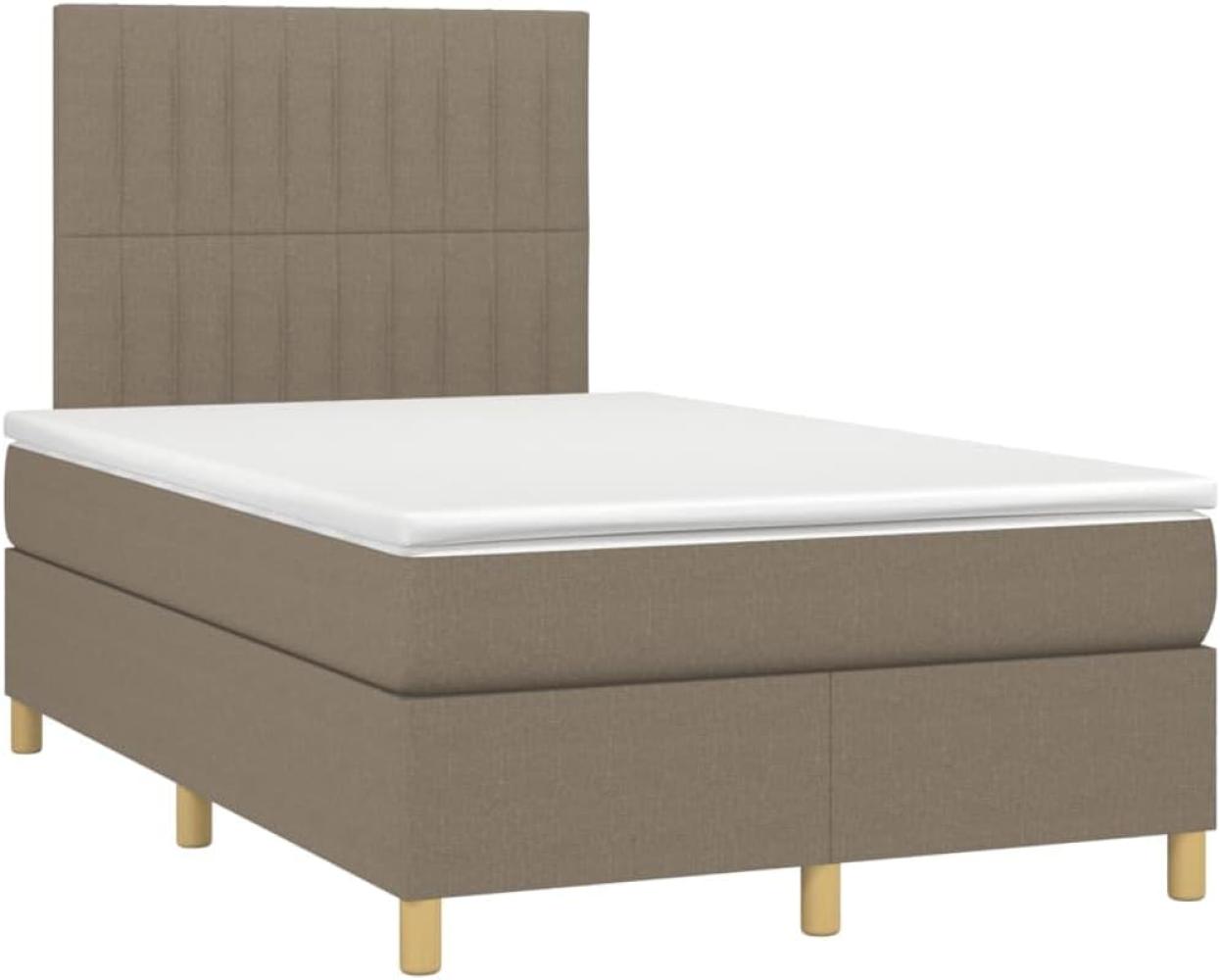 Boxspringbett mit Matratze Taupe 120x190 cm Stoff (Farbe: Taupe) Bild 1