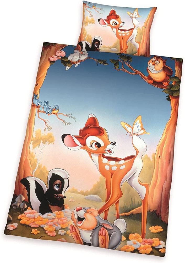 Baby Bettwäsche Disney Bambi und Klopfer 100 x 135 cm 100% Baumwolle Bild 1