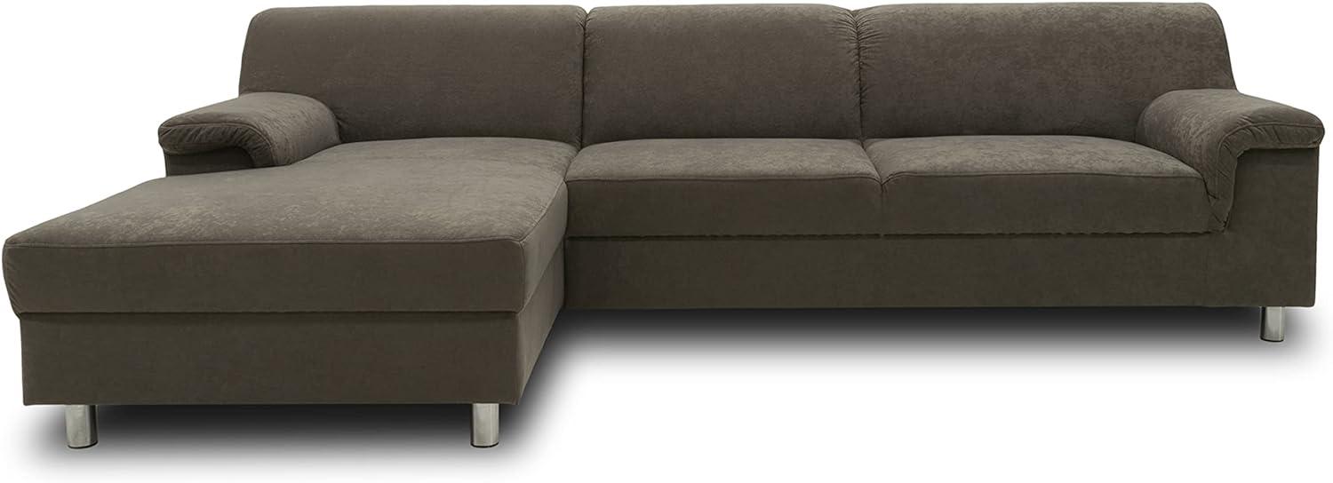 DOMO. collection Jamie Ecksofa, Sofa in L-Form, Couch Polsterecke, Moderne Eckcouch, grau, 251x150x72 cm Bild 1