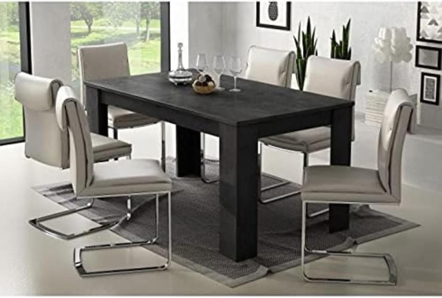 Dmora Ausziehbarer Esstisch, Ausziehbare Konsole, Moderner Tisch mit Verlängerungen, 160 / 220x88h80 cm, Farbe Aschgrau Bild 1