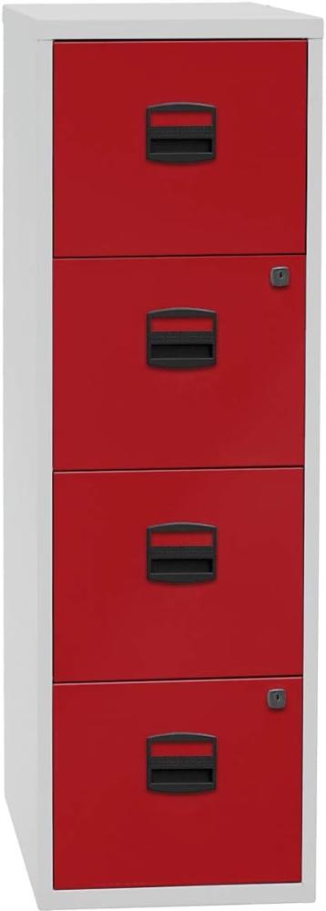 Bisley Home Schubladenschrank PFA | Home Filer 506 Korpus lichtgrau, Fronten kardinalrot - 25,450 kg Bild 1