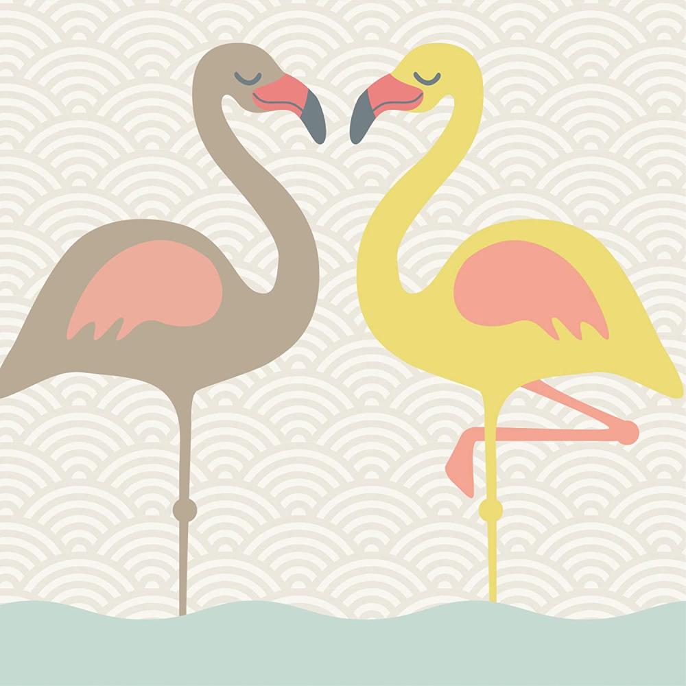 Selbstklebende Bordüre 'Funny Flamingos' Bild 1
