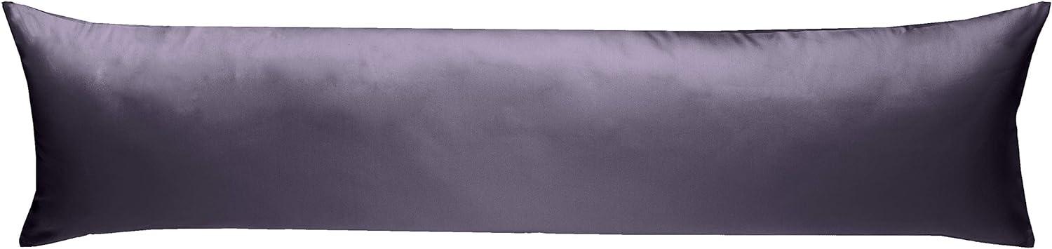 Mako-Satin Seitenschläferkissen Bezug uni / einfarbig lila 40x145 cm von Bettwaesche-mit-Stil Bild 1