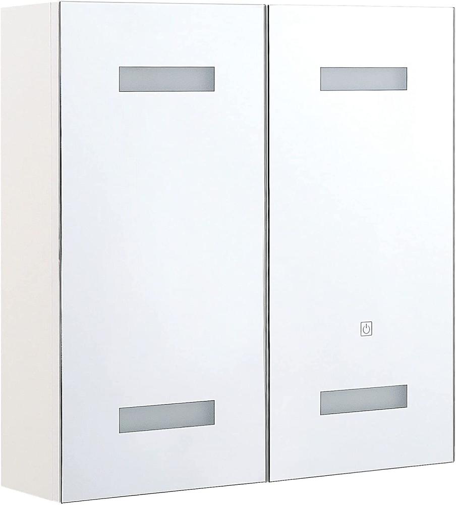 Bad Spiegelschrank weiß / silber mit LED-Beleuchtung 60 x 60 cm TALAGAPA Bild 1