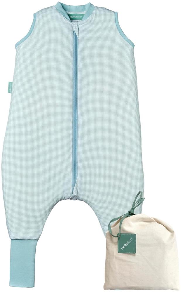 molis&co - Baby schlafsack mit Füßen und Socke -Ideal für Frühling und Herbst - Babyschlafsack mit Beinen 1 tog - 100% Baumwolle (Oeko-TEX 100), Premium Qualität - Lagoon (120 cm) Bild 1