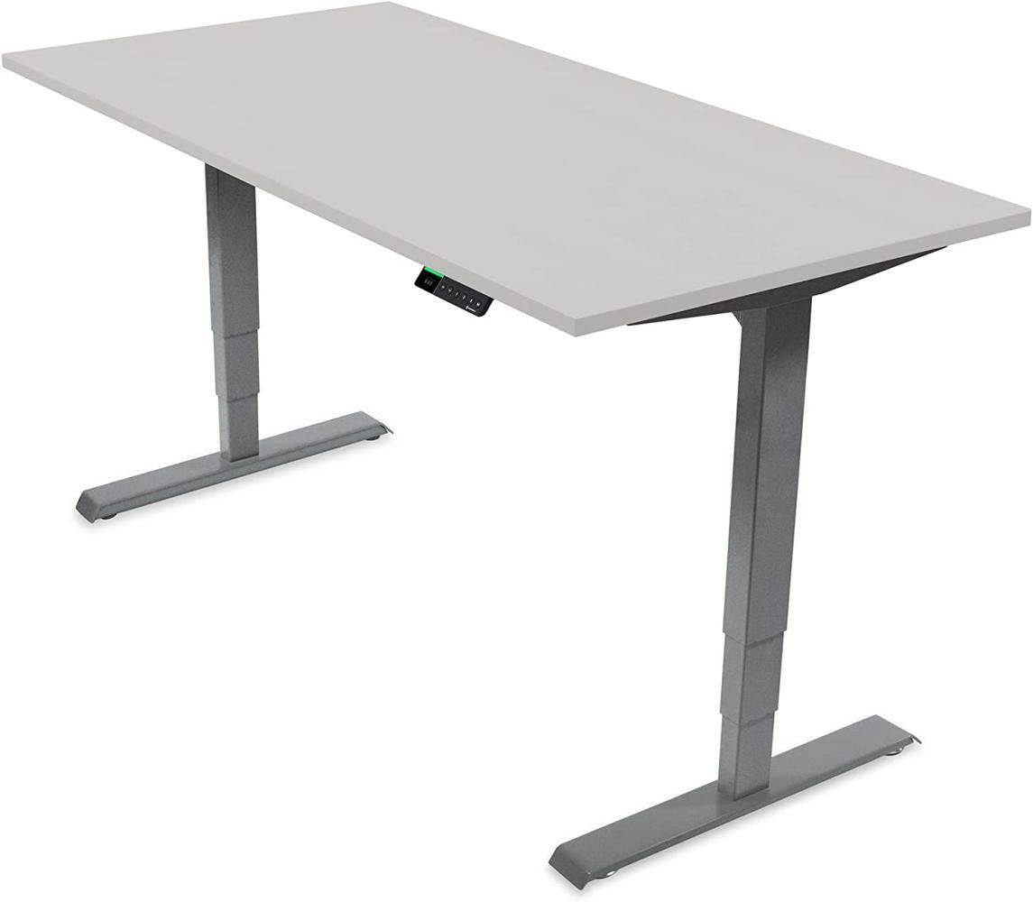 Desktopia Pro X - Elektrisch höhenverstellbarer Schreibtisch / Ergonomischer Tisch mit Memory-Funktion, 7 Jahre Garantie - (Grau, 180x80 cm, Gestell Grau) Bild 1