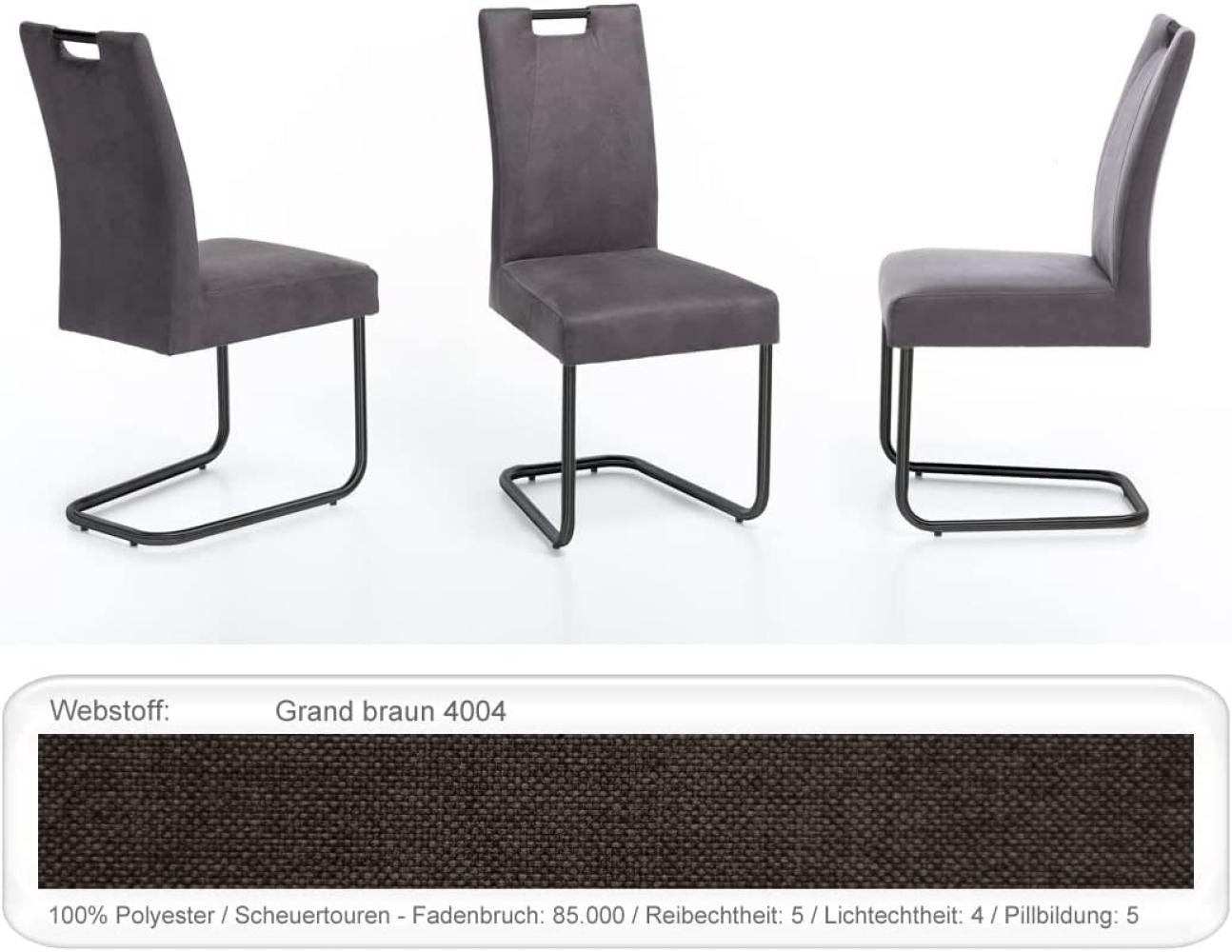 4x Schwingstuhl Kato Griff Gestell schwarz Esszimmerstuhl Küchenstuhl Grand braun Bild 1