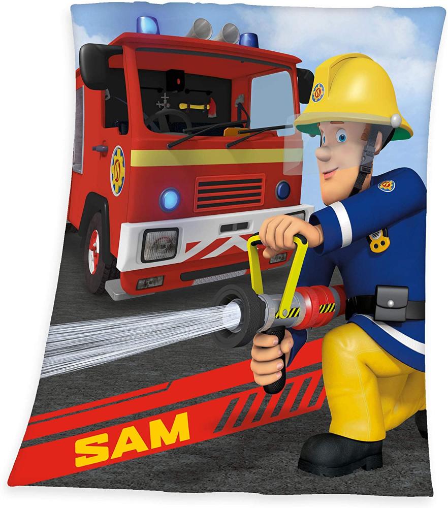 Feuerwehrmann Sam Kuscheldecke 'Sam & Jupiter' 130x160 cm Bild 1