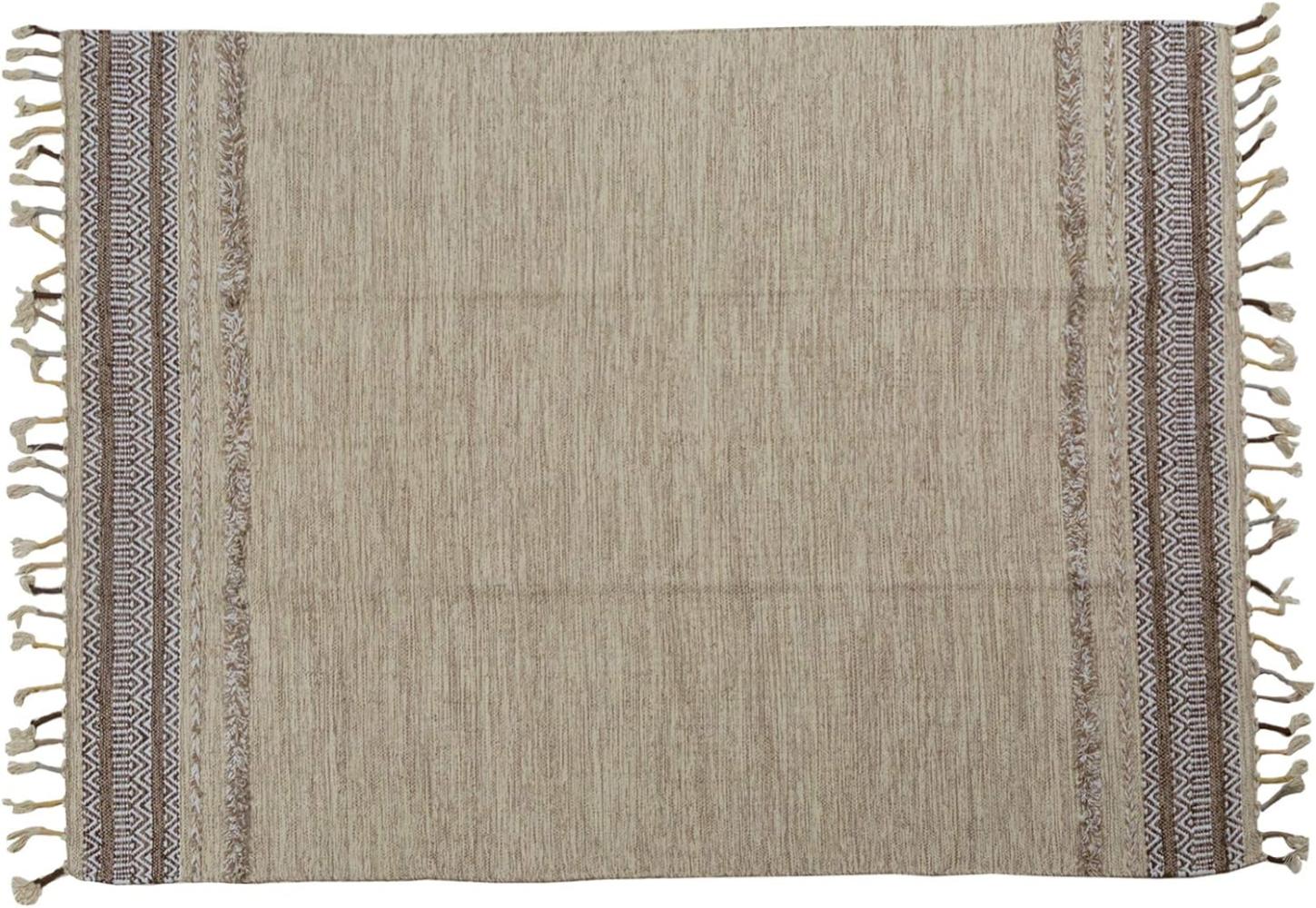 Dmora Moderner Boston-Teppich, Kelim-Stil, 100% Baumwolle, beige, 110x60cm Bild 1