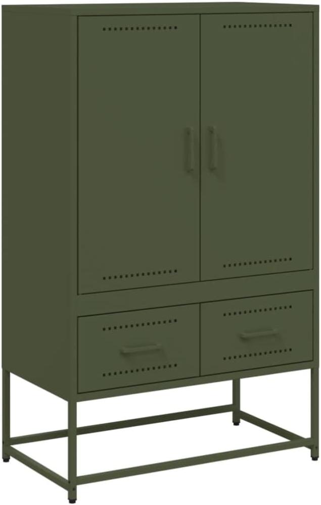 Highboard Olivgrün 68x39x111,5 cm Kaltgewalzter Stahl 846612 Bild 1