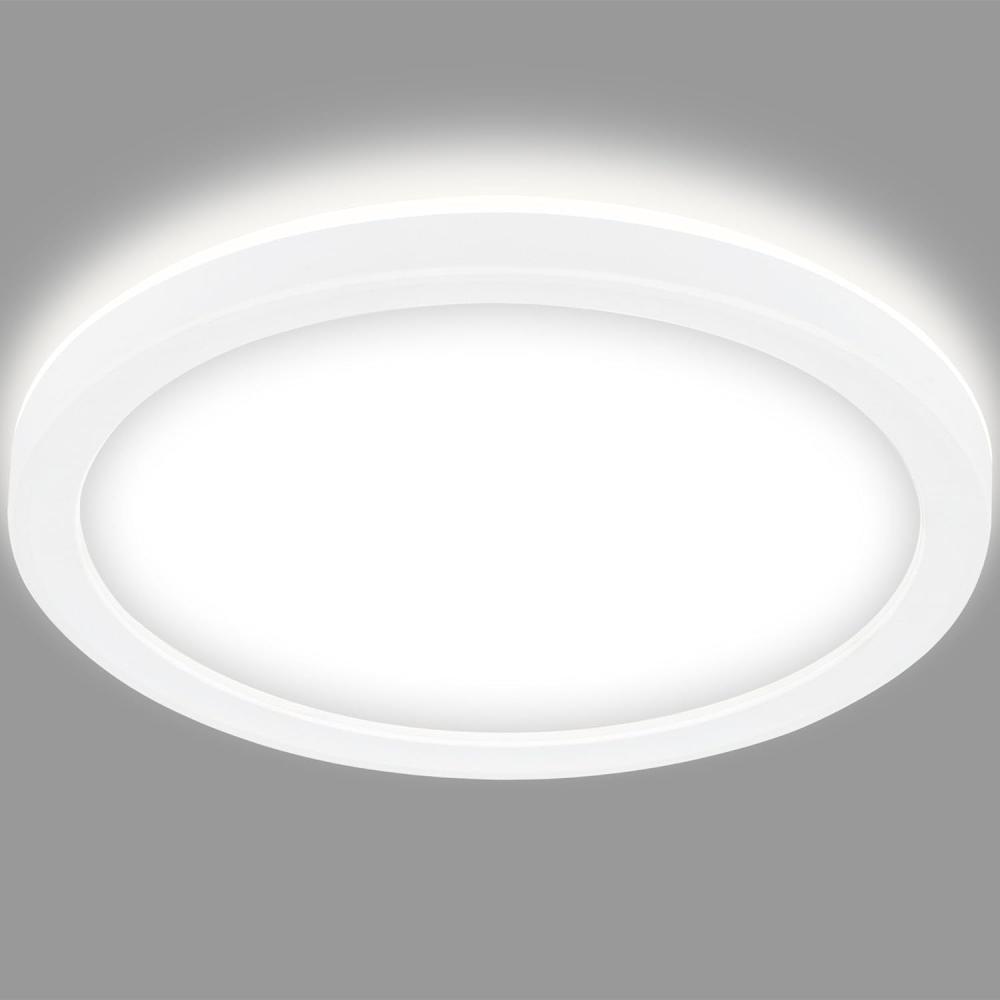 BRILONER - LED Panel, Deckenleuchte ultra flach 28 mm, LED Deckenlampe mit Hintergrundbeleuchtungseffekt, 12 Watt, 1. 400 Lumen, 4. 000 Kelvin, Weiß, Rund, Ø 19cm Bild 1