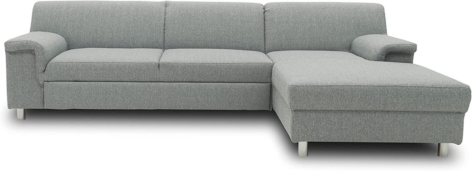 DOMO Collection Junin Ecksofa, Sofa in L-Form mit Schlaffunktion, Couch Polsterecke, Moderne Eckcouch, Silber, 251 x 150 cm Bild 1