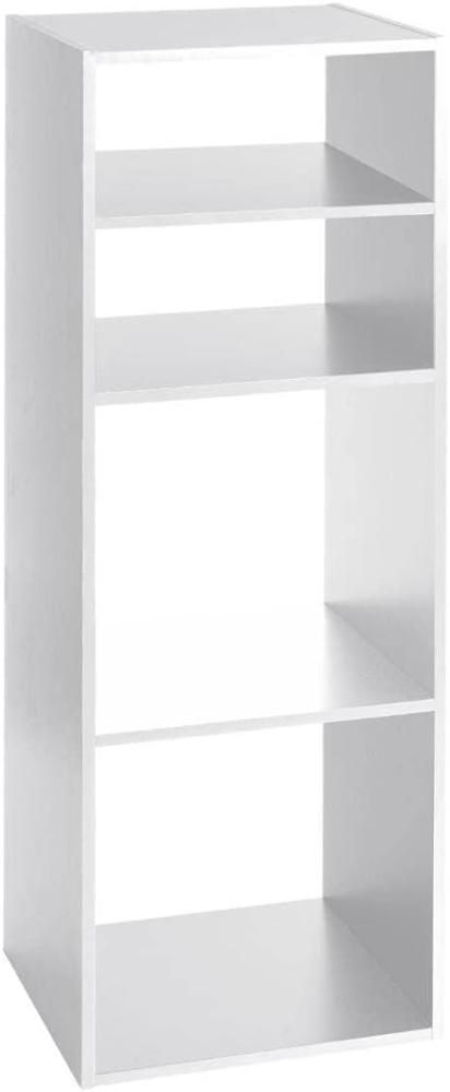 Wandregal, weiß, 2 obere und 2 untere Divisionen, Höhe 100,5 cm Bild 1