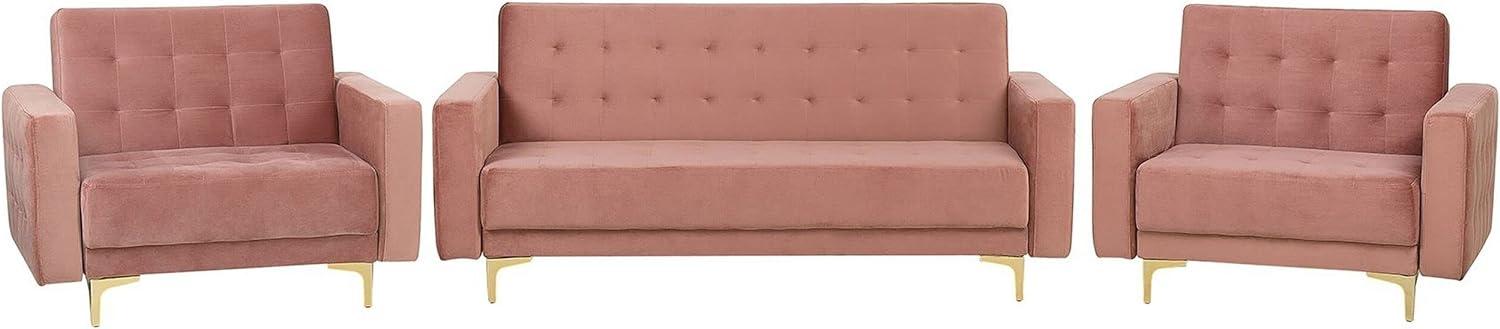 Sofa Set Samtstoff rosa ABERDEEN Bild 1