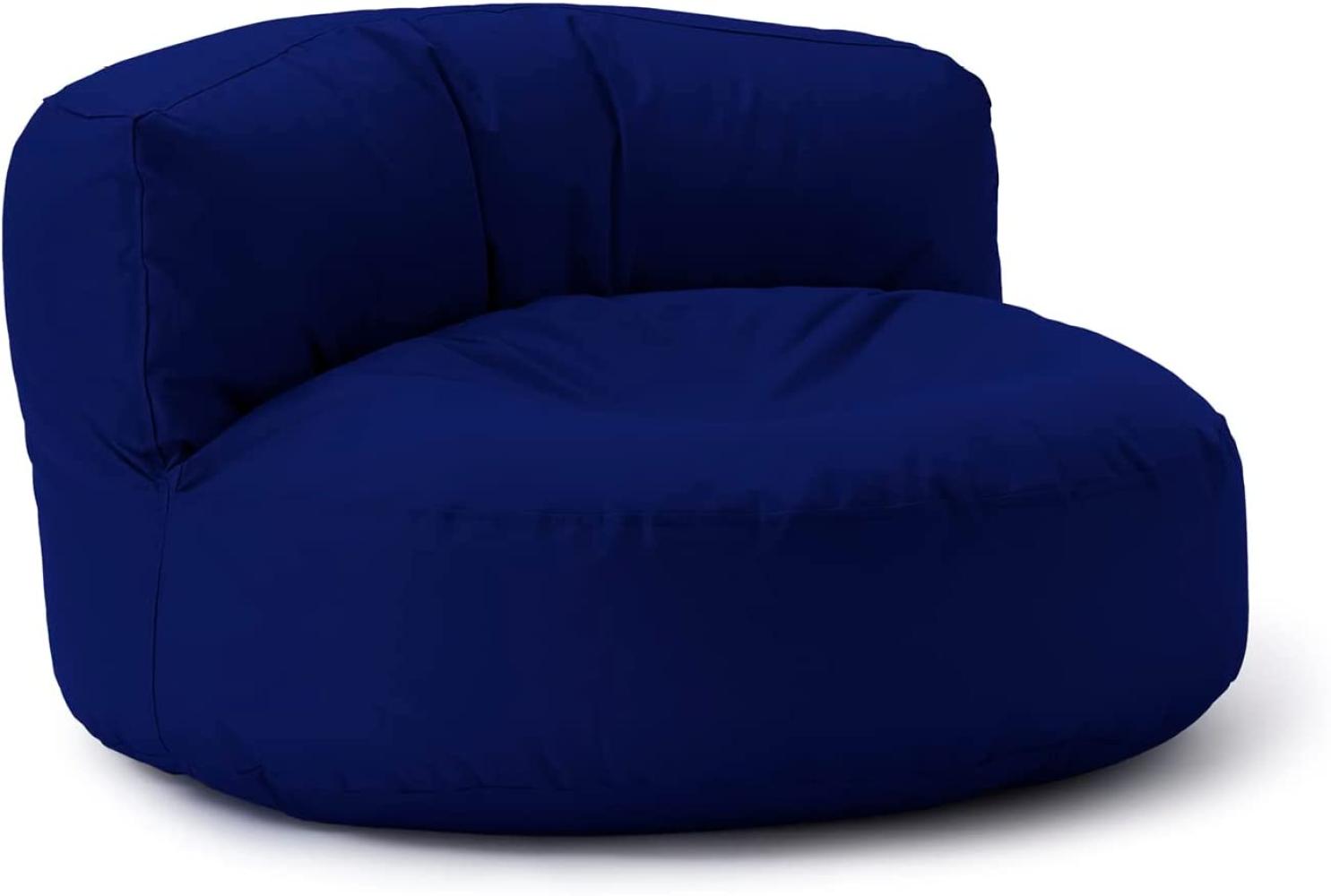 Lumaland Outdoor Sitzsack-Lounge, Rundes Sitzsack-Sofa für draußen, 320l Füllung, 90 x 50 cm, Dunkelblau Bild 1