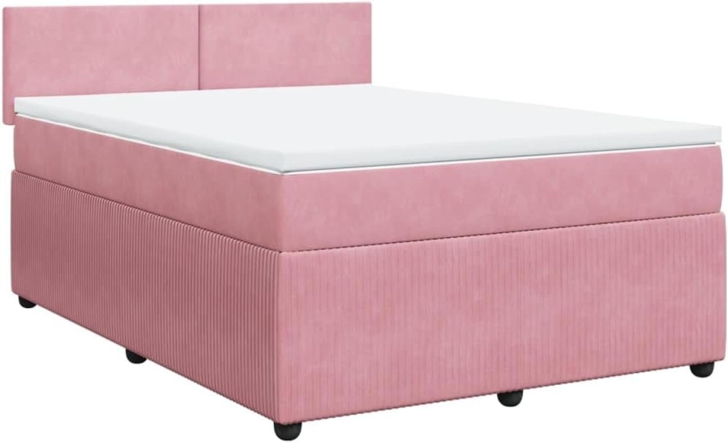 Boxspringbett mit Matratze Rosa 140x190 cm Samt 3287733 Bild 1