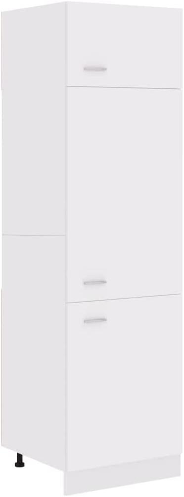 vidaXL Kühlumbauschrank mit 4 Regalböden Küche Hochschrank Küchenmöbel Küchenzeile Küchenschrank Schrank Weiß 60x57x207cm Holzwerkstoff Bild 1