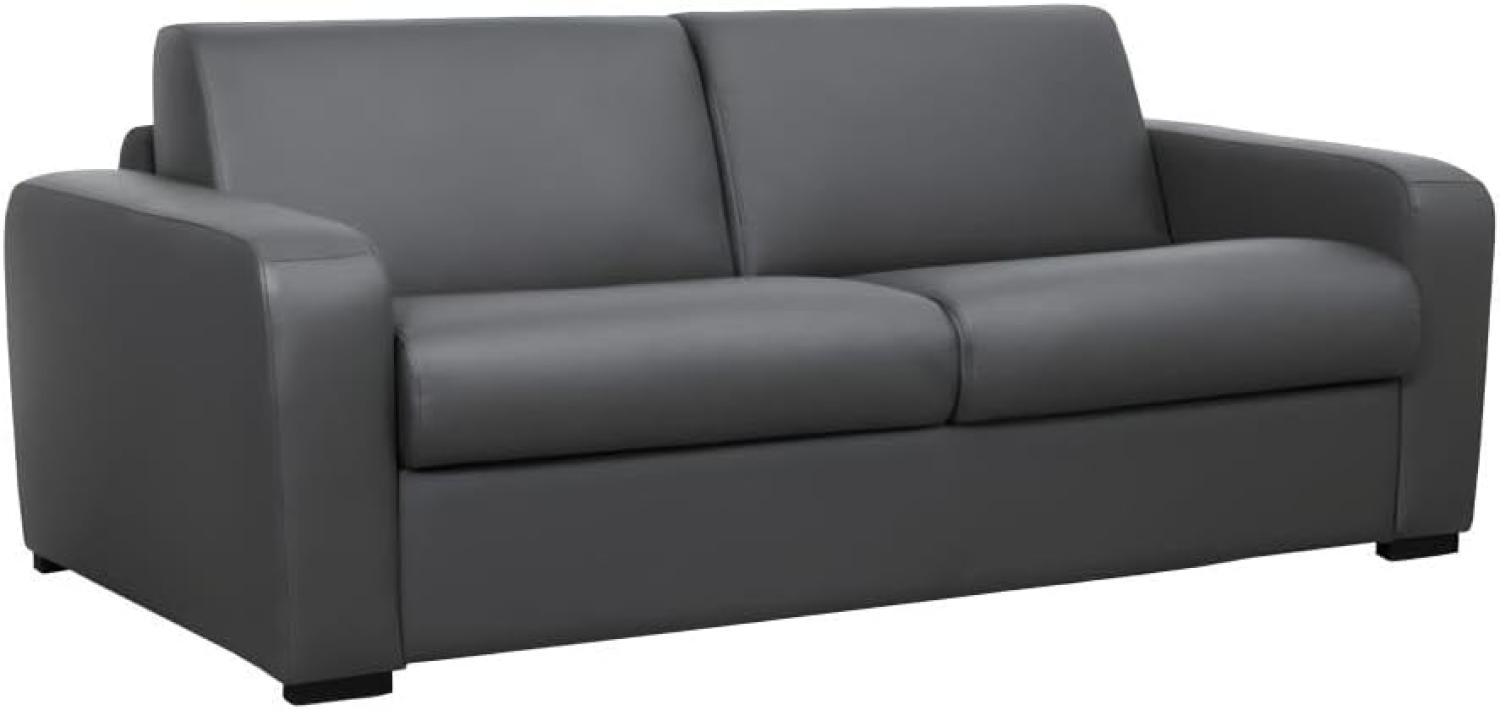 Schlafsofa mit Matratze 3-Sitzer BEVIS - Leder - Grau Bild 1