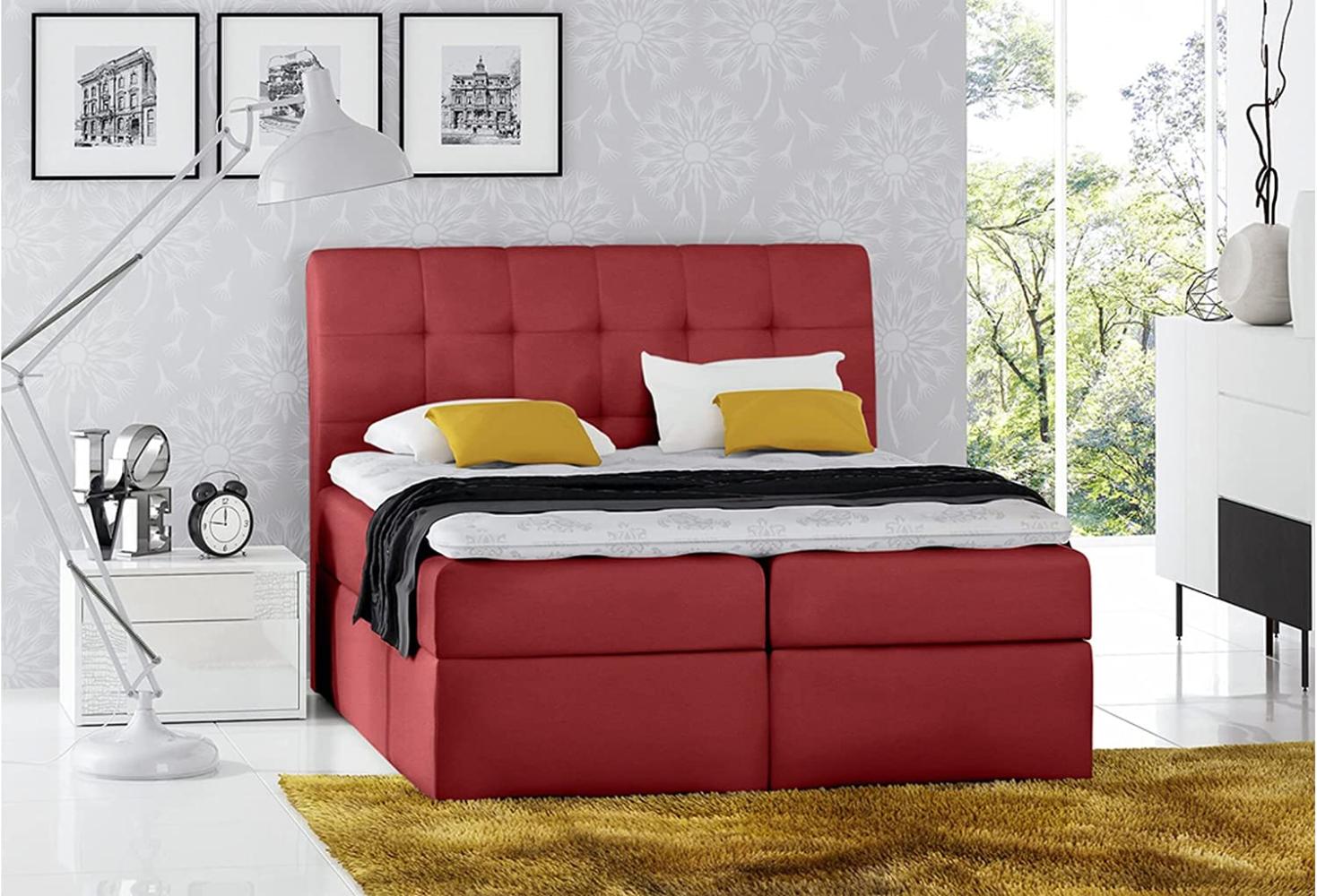 Stylefy 'Bagira' Boxspringbett Velours Lila 140 x 200 cm Bild 1