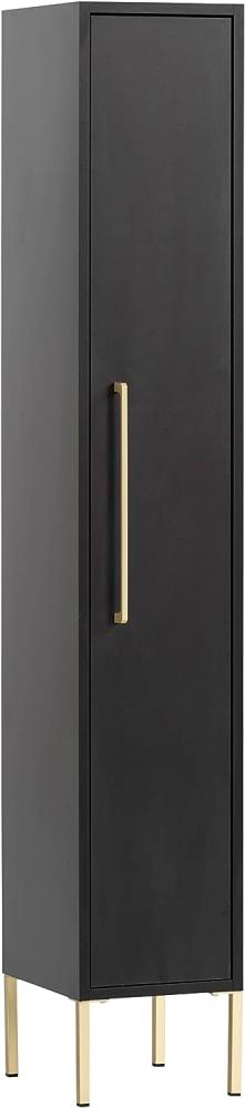Schildmeyer Gloria Highboard, Holzwerkstoff, schwarz/Gold, 1 Tür Bild 1